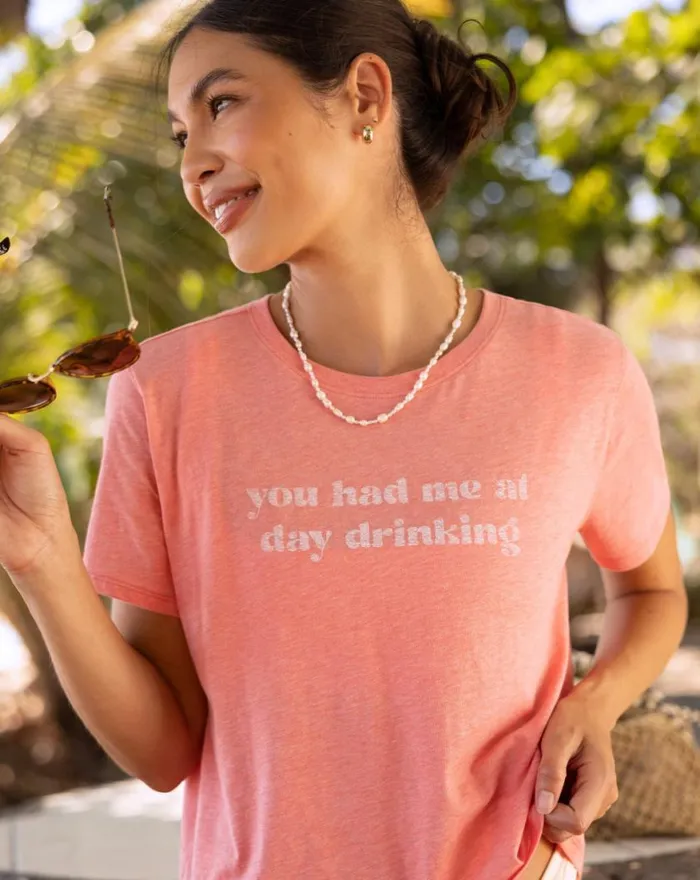 Women DANCING LIGHT GRAPHIC TEE Heather Shell Pink TravisMathew Tees