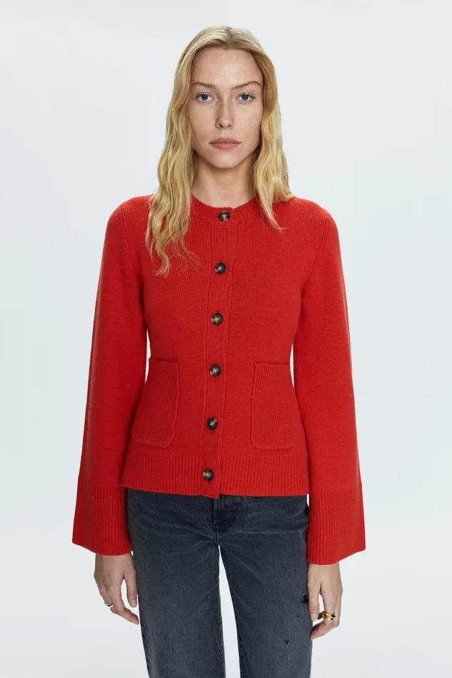 Women Dani Cardigan 8211 Rouge Pistola Denim Sweaters and Knits