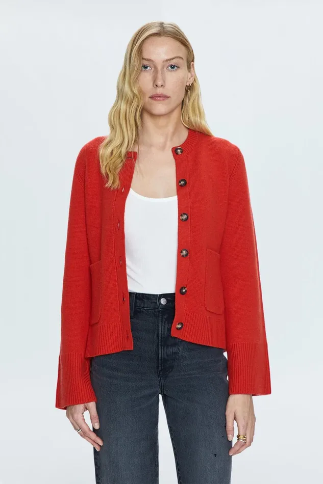 Women Dani Cardigan 8211 Rouge Pistola Denim Sweaters and Knits