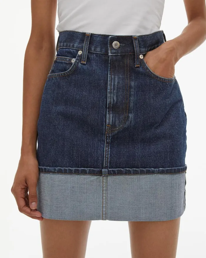 Women Dark Femme Hi Mini Skirt Dark Stone Wash Helmut Lang Jeans