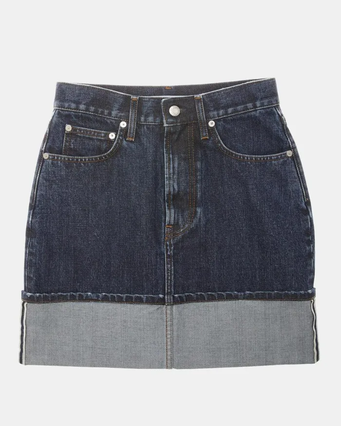 Women Dark Femme Hi Mini Skirt Dark Stone Wash Helmut Lang Jeans