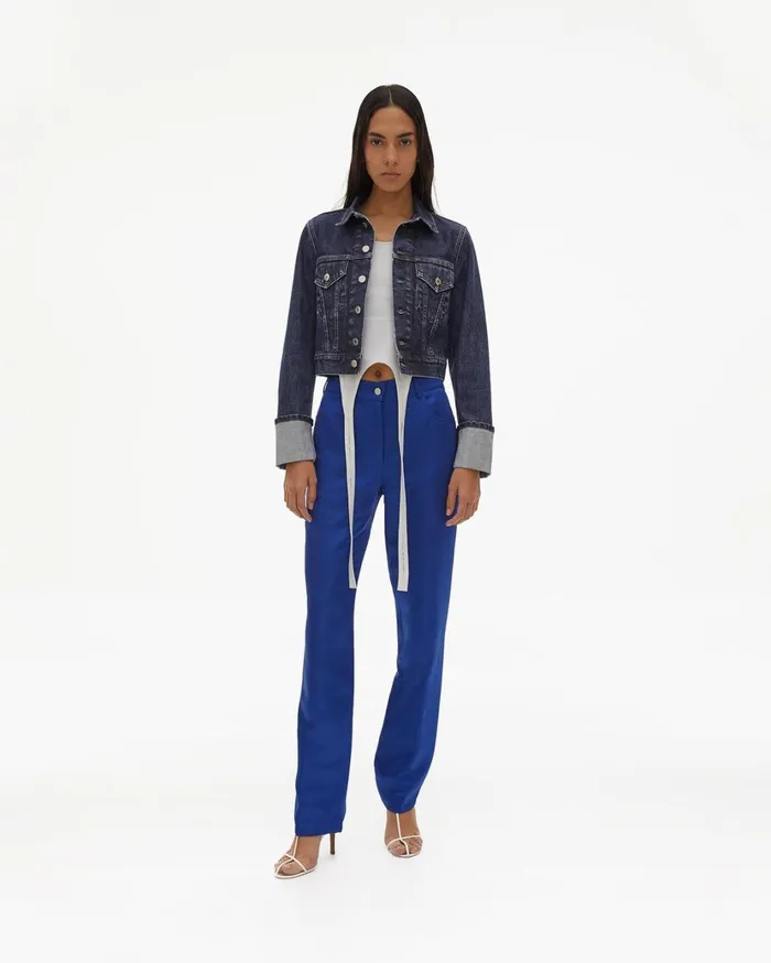 Women Dark Stone Fem Little Trucker Jacket Dark Stone Wash Helmut Lang Jackets