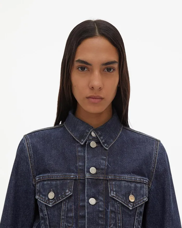 Women Dark Stone Fem Little Trucker Jacket Dark Stone Wash Helmut Lang Jackets
