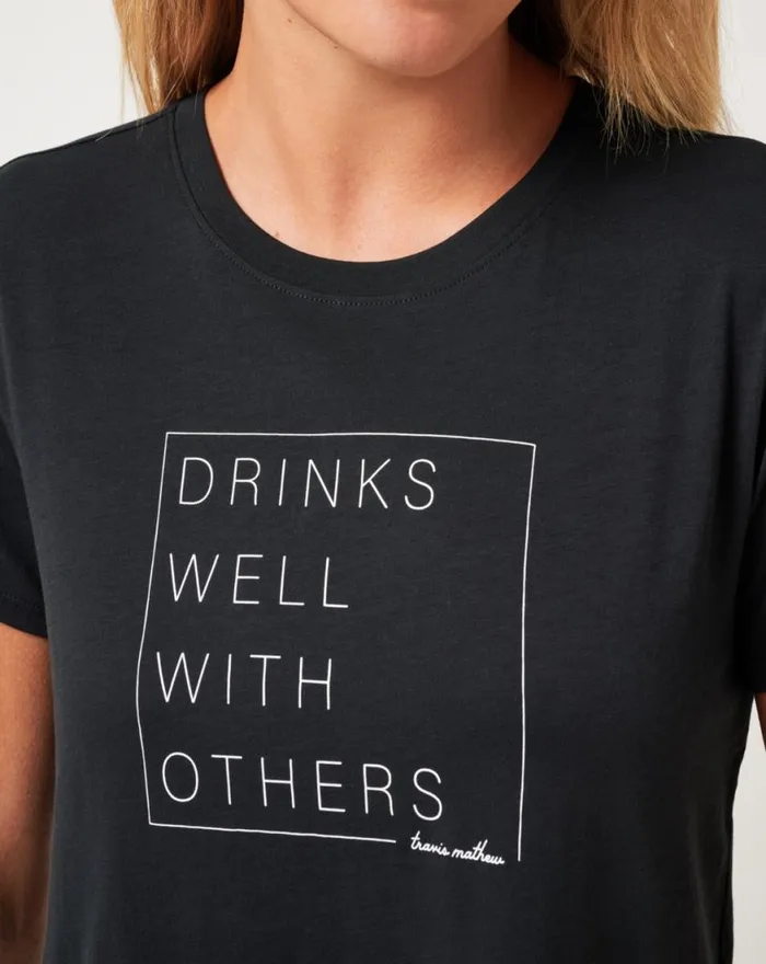 Women DAY AT THE RACES GRAPHIC TEE Black TravisMathew Tees