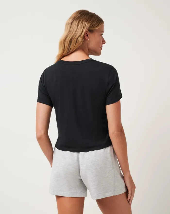 Women DAY AT THE RACES GRAPHIC TEE Black TravisMathew Tees