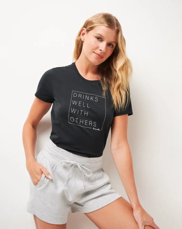 Women DAY AT THE RACES GRAPHIC TEE Black TravisMathew Tees