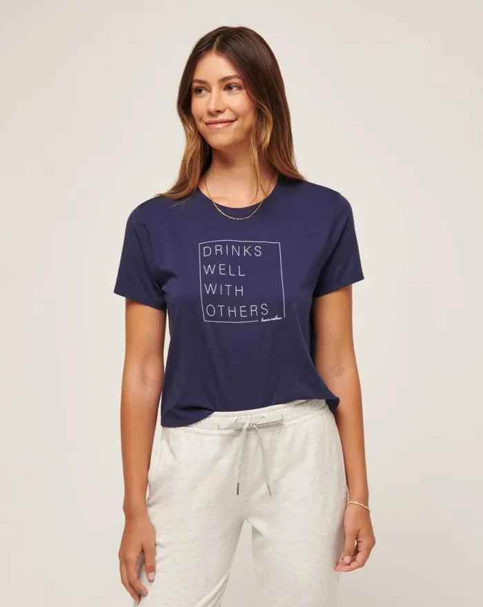 Women DAY AT THE RACES GRAPHIC TEE Navy TravisMathew Tees