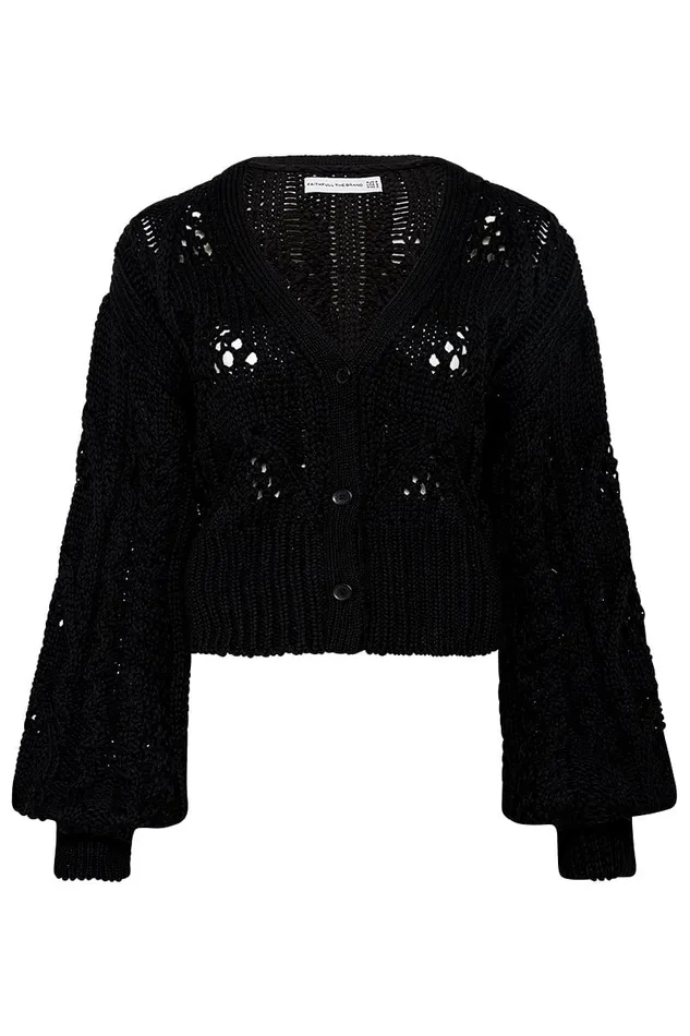 Women Dayana Cardigan Black 8211 Final Sale Faithfull The Brand Tops Women Dayana Cardigan Black 8211 Final Sale Faithfull The Brand Tops