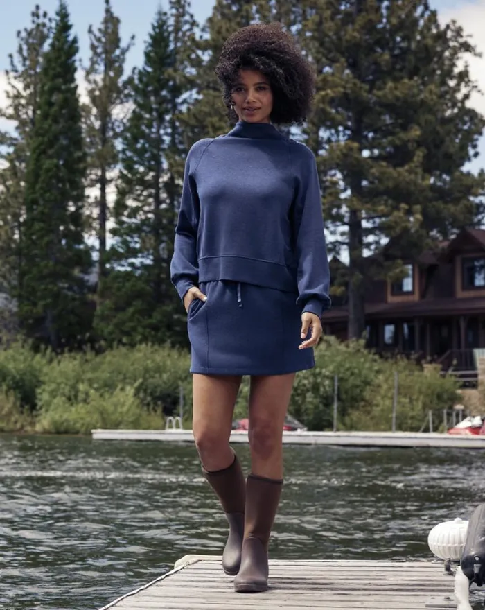 Women DELIGHTFUL SKIRT Heather Navy Blazer TravisMathew Skorts and Skirts