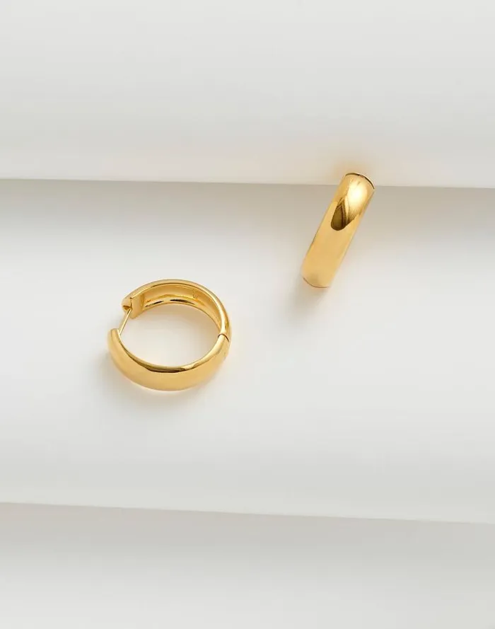 Women DemiFine Chunky Medium Hoop Earrings 14k Gold Madewell Jewelry