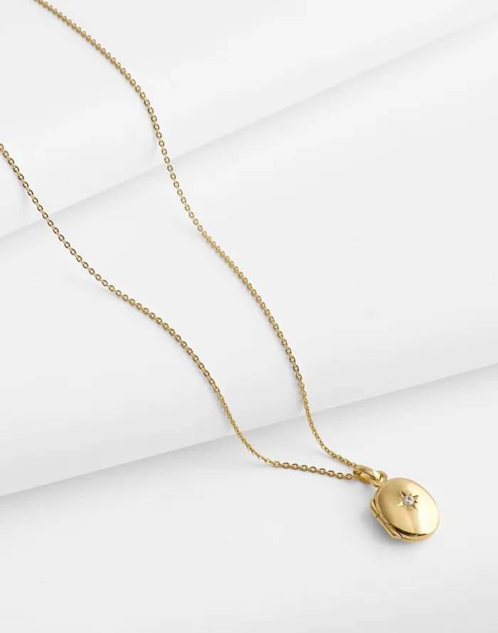 Women DemiFine Oval Locket Necklace 14k Gold Madewell Jewelry
