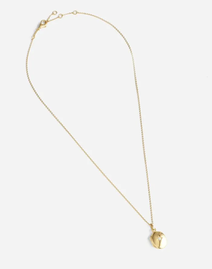 Women DemiFine Oval Locket Necklace 14k Gold Madewell Jewelry
