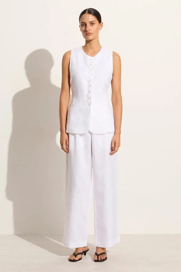 Women Domenico Vest White Faithfull The Brand Tops