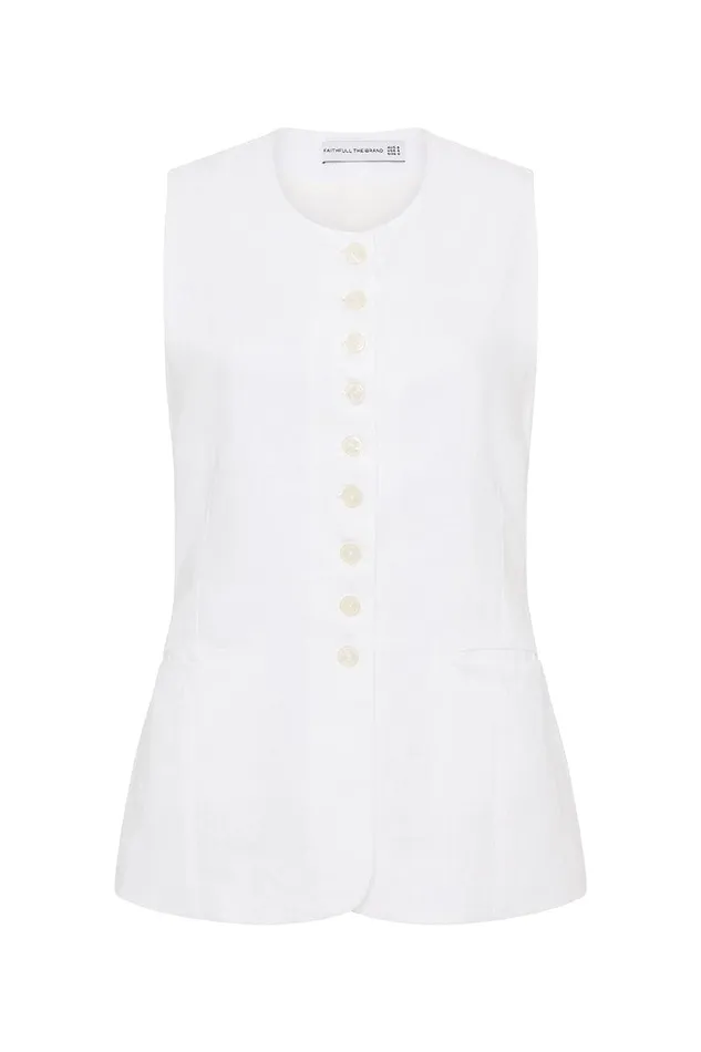 Women Domenico Vest White Faithfull The Brand Tops Women Domenico Vest White Faithfull The Brand Tops