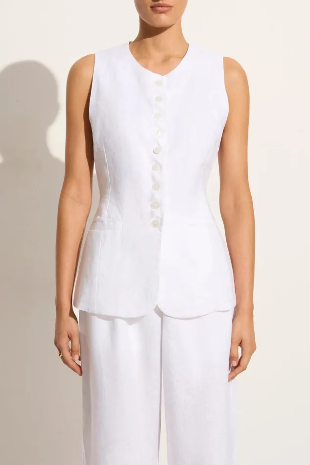 Women Domenico Vest White Faithfull The Brand Tops Women Domenico Vest White Faithfull The Brand Tops