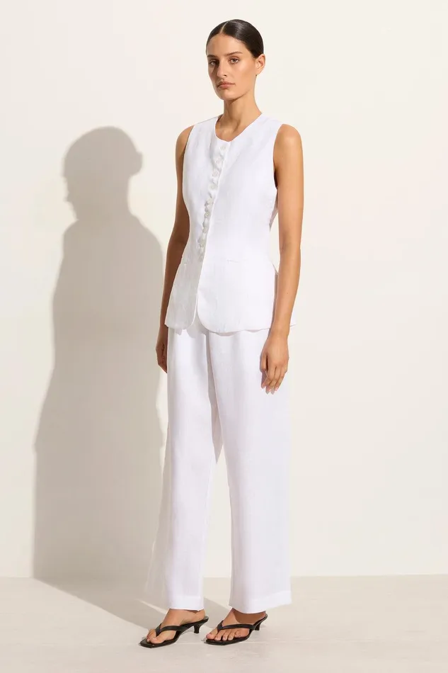 Women Domenico Vest White Faithfull The Brand Tops Women Domenico Vest White Faithfull The Brand Tops
