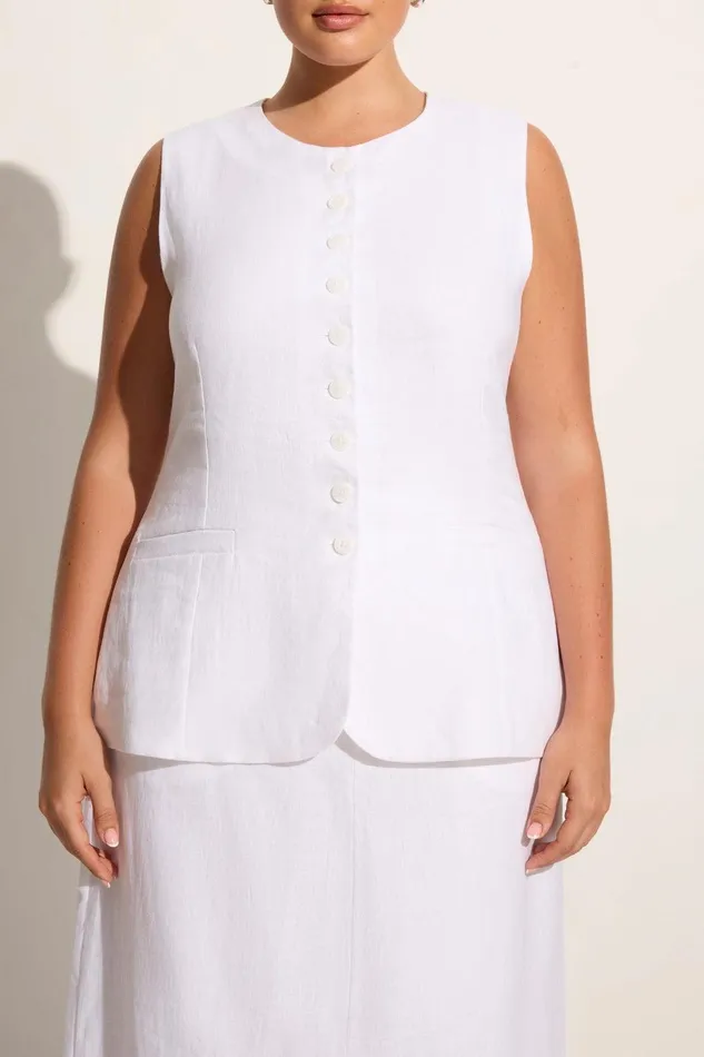 Women Domenico Vest White Faithfull The Brand Tops Women Domenico Vest White Faithfull The Brand Tops