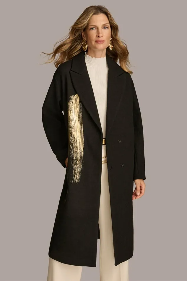 Women Donna Karan Coats And Jackets BRUSH STROKE JACKET Black