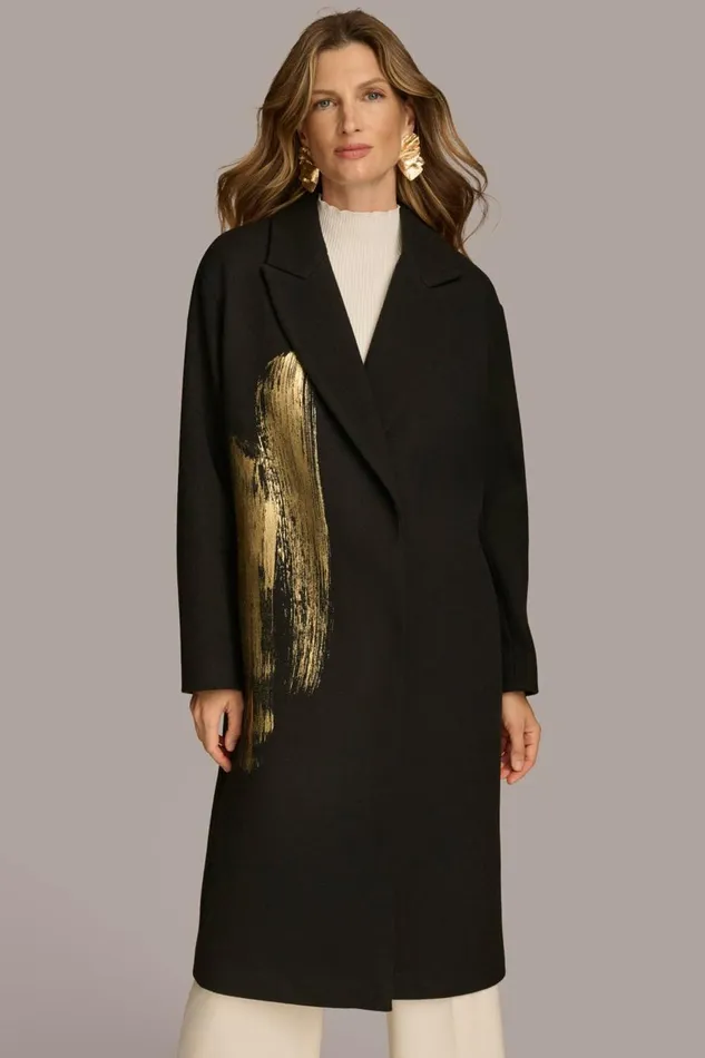 Women Donna Karan Coats And Jackets BRUSH STROKE JACKET Black