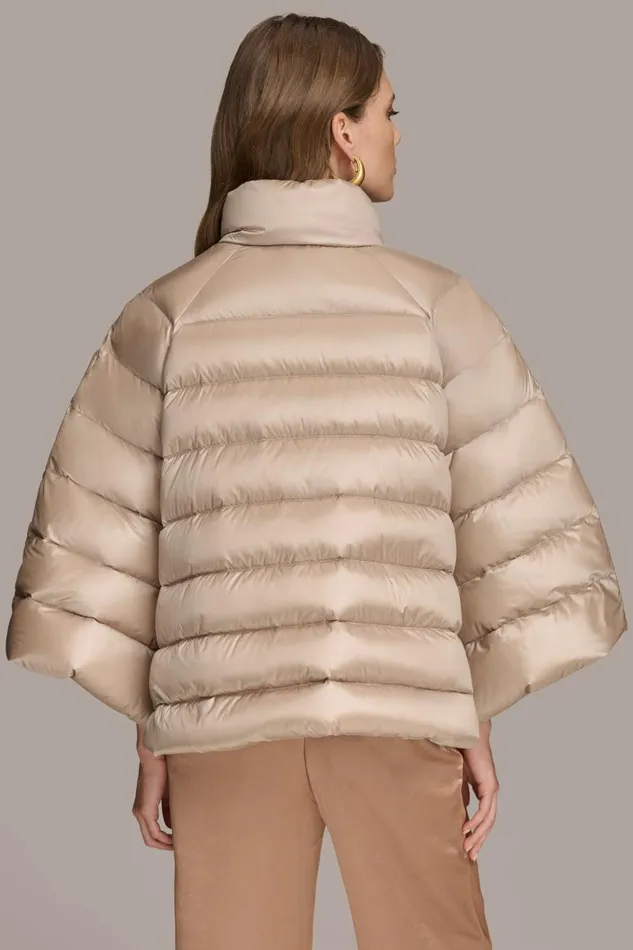 Women Donna Karan Coats And Jackets PUFFER CAPE Latte