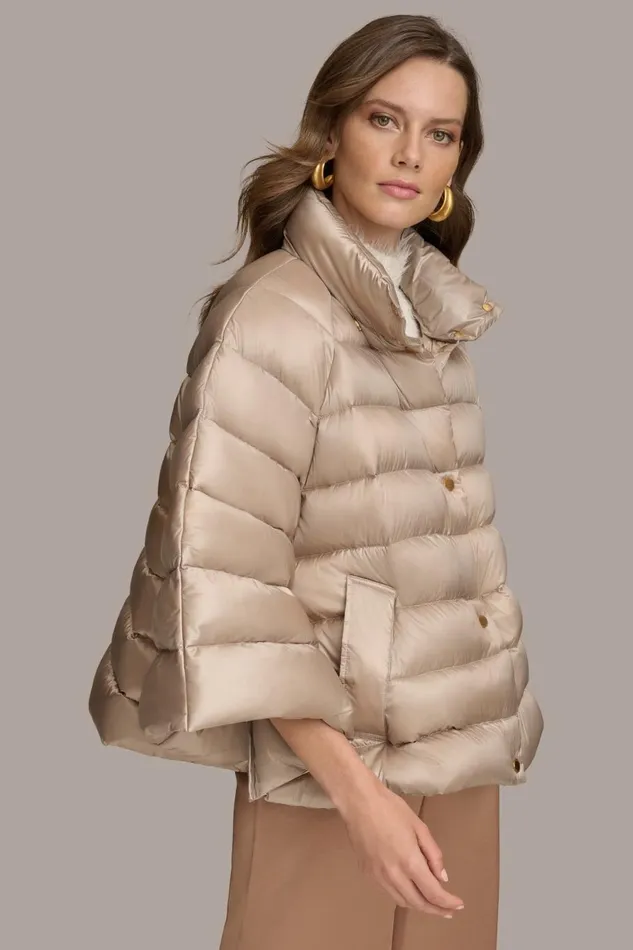 Women Donna Karan Coats And Jackets PUFFER CAPE Latte