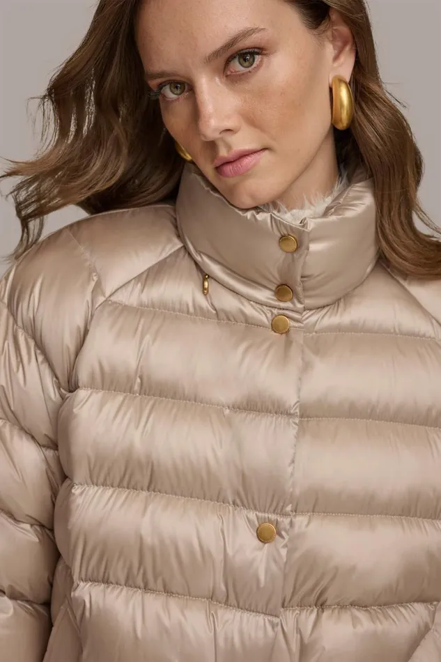 Women Donna Karan Coats And Jackets PUFFER CAPE Latte