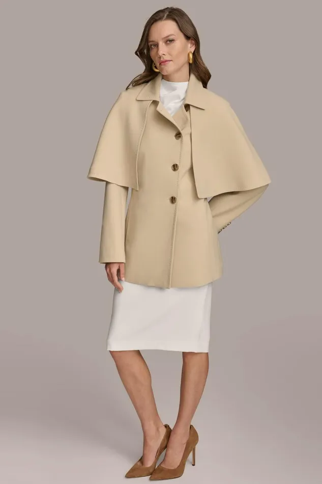Women Donna Karan Coats And Jackets RAIN COAT Ivory