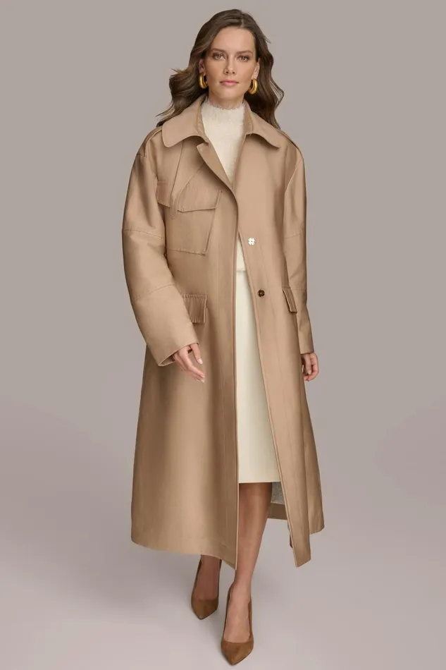 Women Donna Karan Coats And Jackets RAIN JACKET Khaki