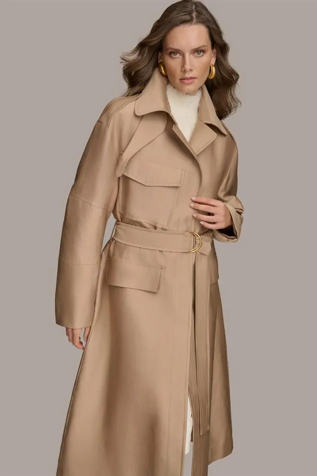 Women Donna Karan Coats And Jackets RAIN JACKET Khaki