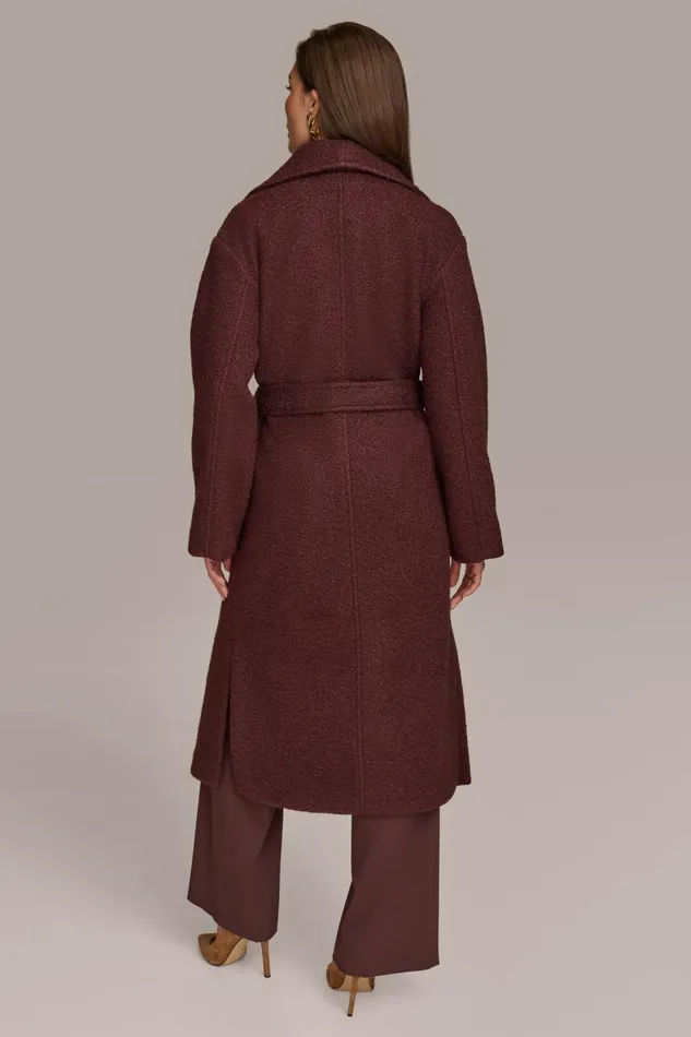 Women Donna Karan Coats And Jackets WIDE COLLAR and SELF BELT COAT Brandywine
