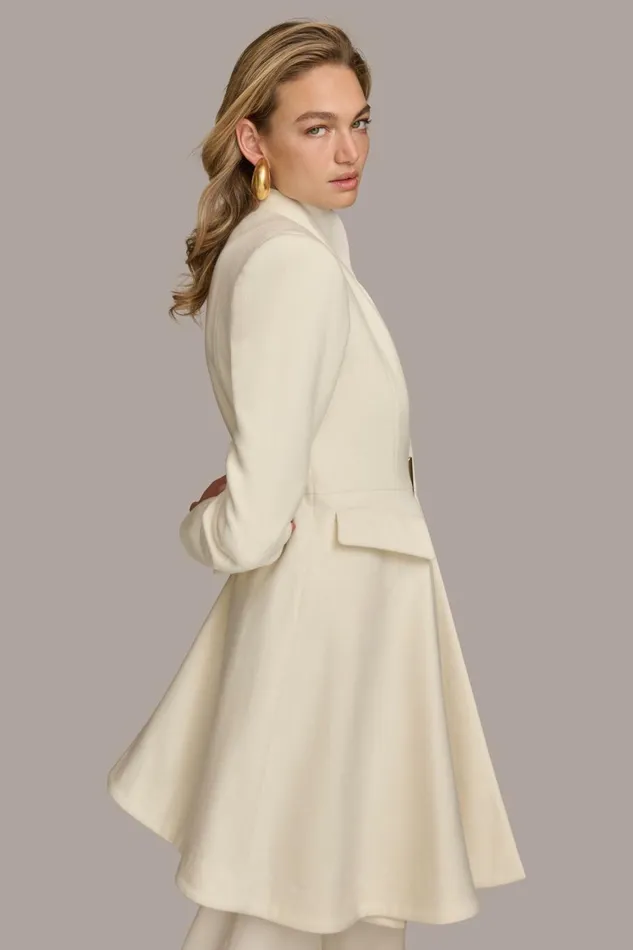Women Donna Karan Coats And Jackets WOOL DRESS COAT Ivory