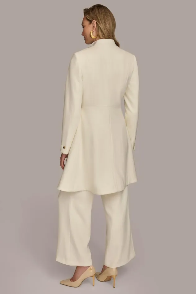 Women Donna Karan Coats And Jackets WOOL DRESS COAT Ivory