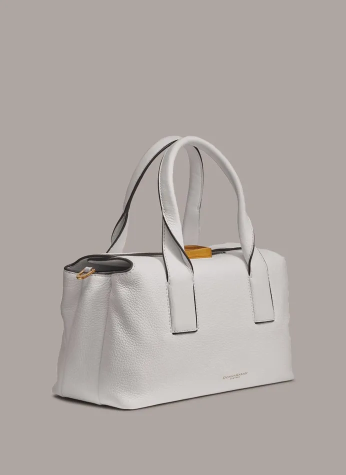 Women Donna Karan Crossbody Bags And Satchels AMAGANSETT SATCHEL BAG Brilliant White