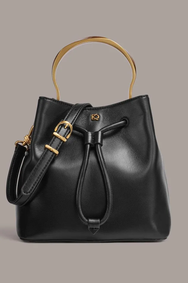 Women Donna Karan Crossbody Bags And Satchels LAWRENCE BUCKET BAG Black