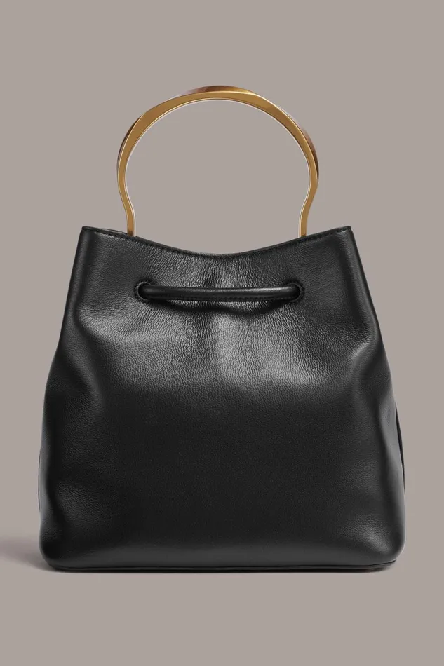 Women Donna Karan Crossbody Bags And Satchels LAWRENCE BUCKET BAG Black