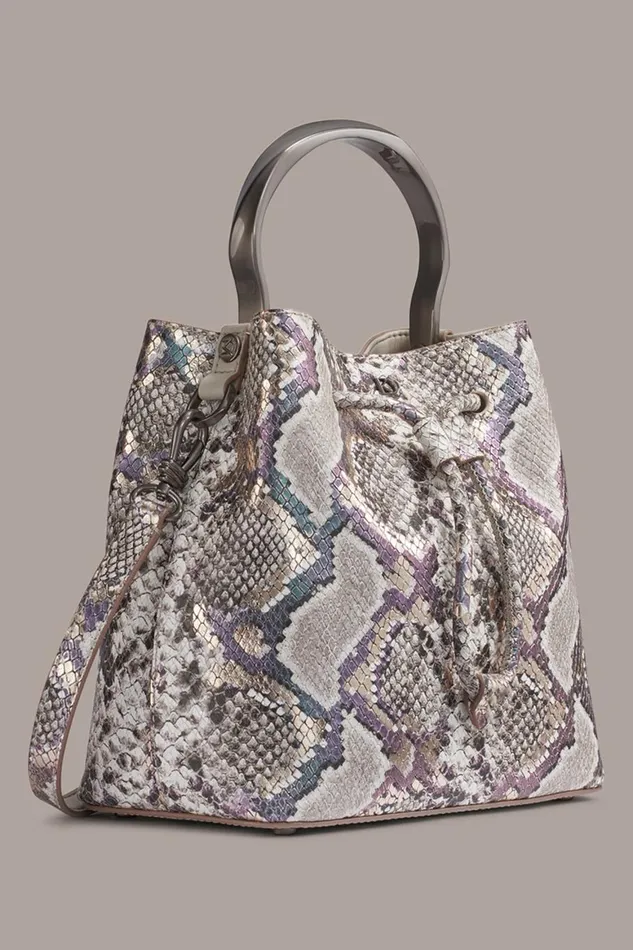 Women Donna Karan Crossbody Bags And Satchels LAWRENCE BUCKET BAG Multi Python