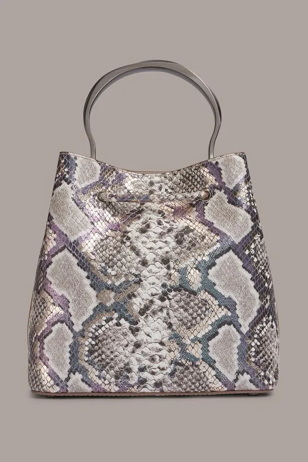 Women Donna Karan Crossbody Bags And Satchels LAWRENCE BUCKET BAG Multi Python