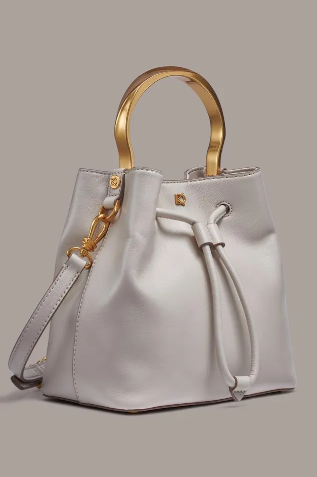 Women Donna Karan Crossbody Bags And Satchels LAWRENCE BUCKET BAG Sand