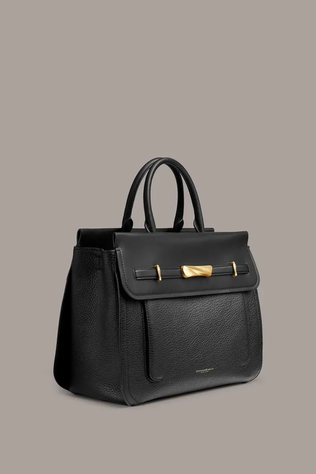 Women Donna Karan Crossbody Bags And Satchels OCEANSIDE SATCHEL Black