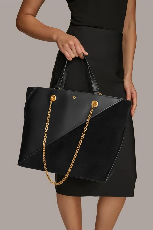 Women Donna Karan Crossbody Bags And Satchels SETAUKET TOTE Black