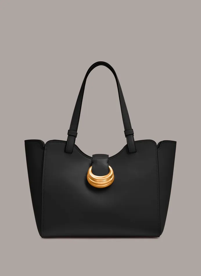 Women Donna Karan Crossbody Bags And Satchels VALLEY STREAM TOTE Blackgold