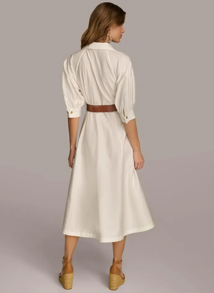 Women Donna Karan Dresses And Jumpsuits COTTON SHIRT DRESS Cream