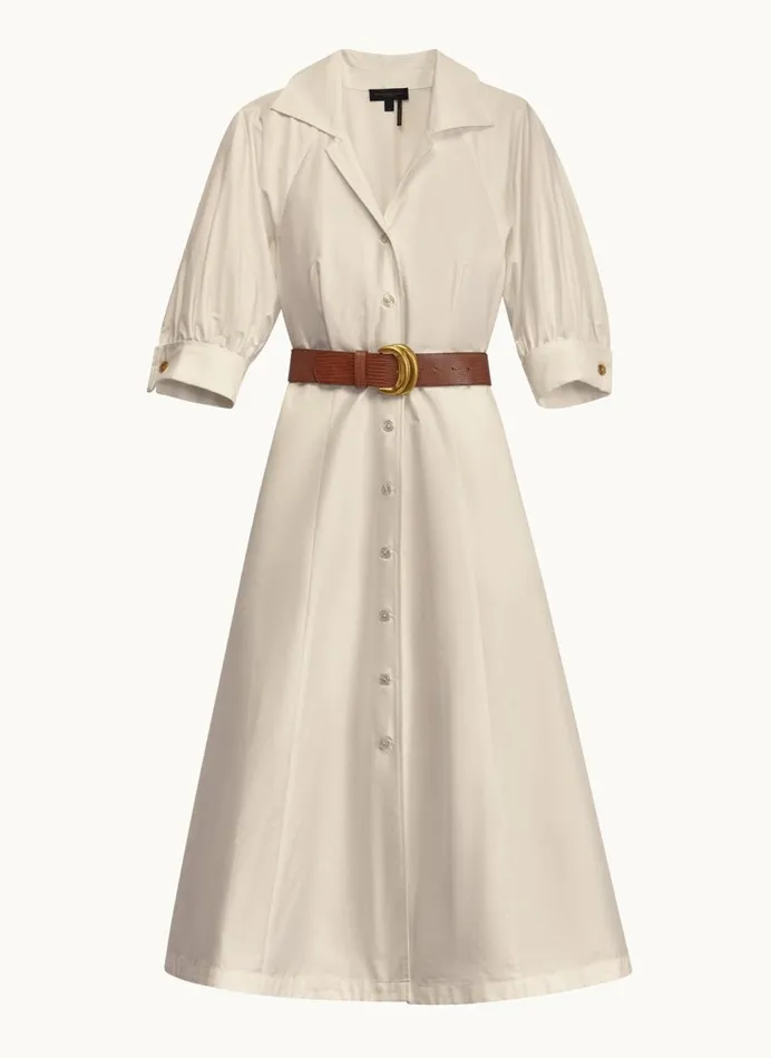Women Donna Karan Dresses And Jumpsuits COTTON SHIRT DRESS Cream