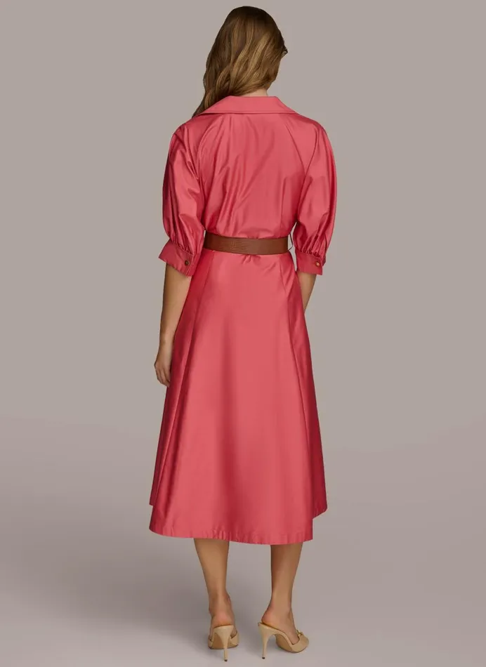 Women Donna Karan Dresses And Jumpsuits COTTON SHIRT DRESS Rose Quartz