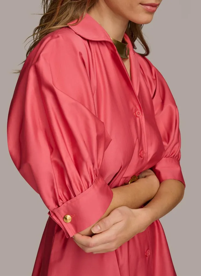 Women Donna Karan Dresses And Jumpsuits COTTON SHIRT DRESS Rose Quartz