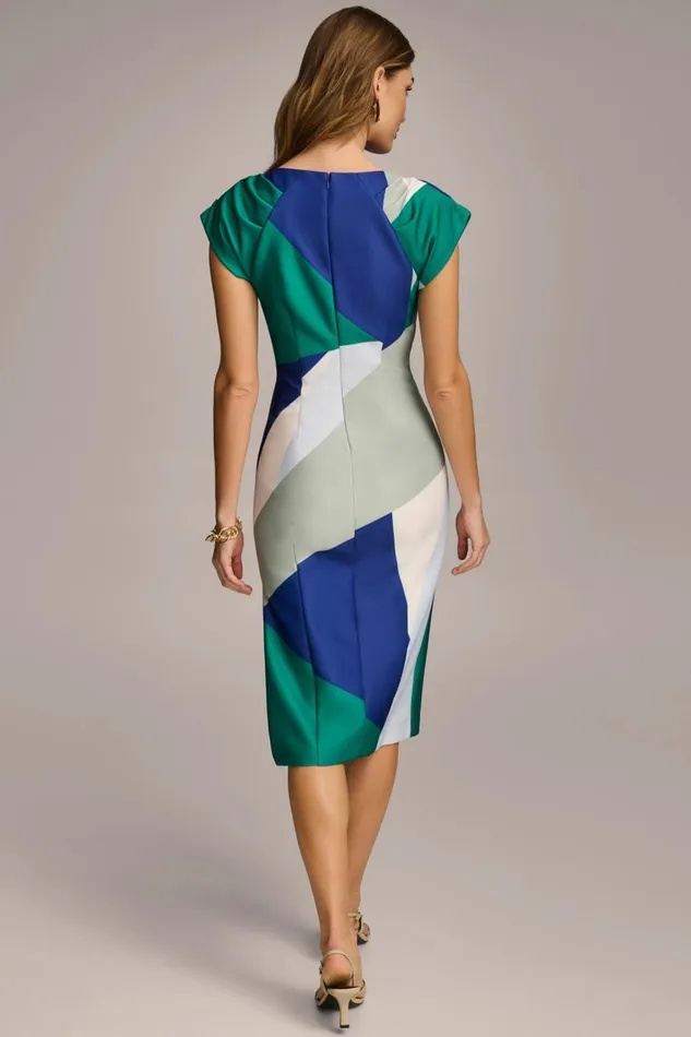 Women Donna Karan Dresses And Jumpsuits SHEATH COLORBLOCK DRESS Lawn Multi