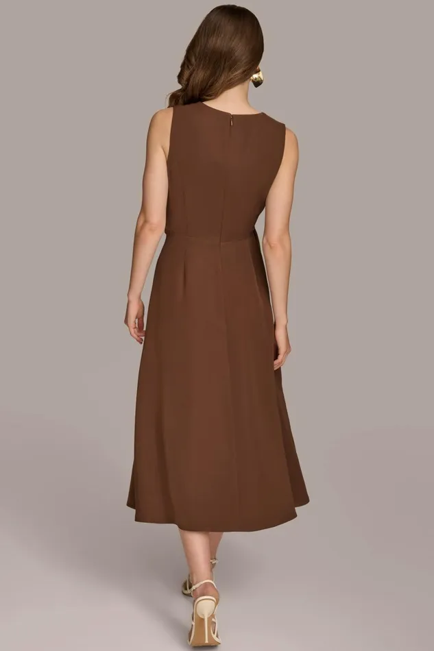 Women Donna Karan Dresses And Jumpsuits SIDE TIE MIDI DRESS Canyon