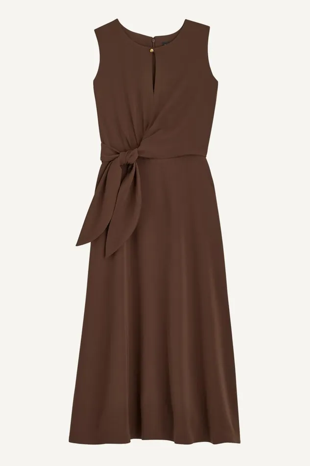 Women Donna Karan Dresses And Jumpsuits SIDE TIE MIDI DRESS Canyon