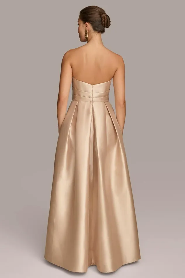 Women Donna Karan Dresses And Jumpsuits SWEETHEART GOWN WITH OUTER SKIRT Gold