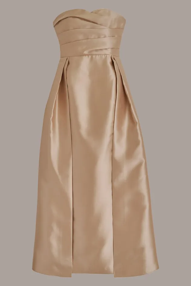Women Donna Karan Dresses And Jumpsuits SWEETHEART GOWN WITH OUTER SKIRT Gold